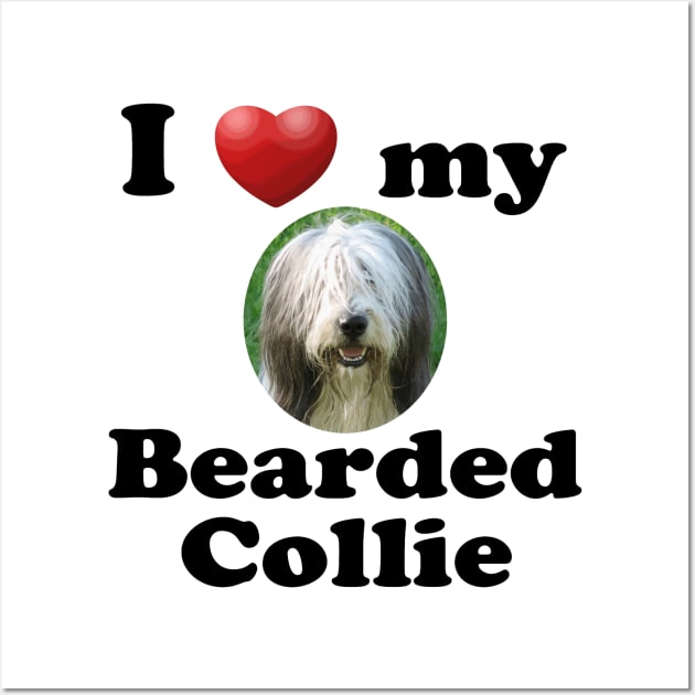 I Love My Bearded Collie Wall Art by Naves